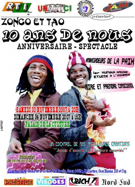 SPECTACLE ANNIVERSAIRE ZONGO & TAO